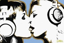 Steez: 2 Girls Kissing - Pop Art Poster (Size: 36" x 24")