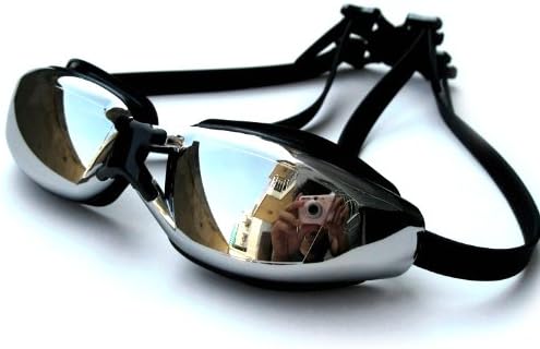 Novawo Prescription Goggles Swim for Men Women (Black, 300 degrees)