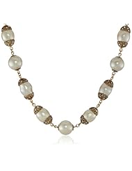 Carolee Pearl Tone Collar Necklace, 18"