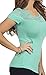 Women's Casual Floral Lace Inset Scoop Neck Short Sleeve Slim Fit Fashion Top