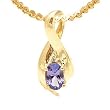 14K Yellow Gold Tanzanite and Diamond Pendant