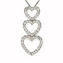 14k Choice of White or Yellow Gold Triple Diamond Heart Necklace (1/4 cttw, I-J color, I2-I3 Clarity)