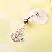 Crystal Rhinestone Anchor Dangle Navel Belly Button Barbell Ring Body Piercing