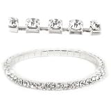 White Gold Tone Link Tennis Bracelet for Women with Diamond Cut Cubic Zirconia Swarovski Crystal Elegant