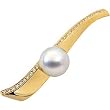 18K Yellow Gold Paspaley South Sea Cultured Fine Round Pearl and Diamond Brooch