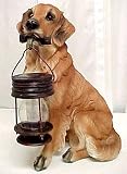 Golden Retriever Outdoor Statue Solar Light Garden Dog