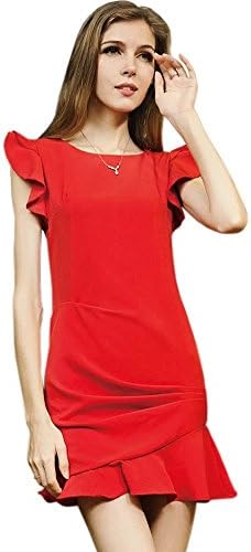GEmid Women's Sleeveless Lotus Falbala Lolita Fair Lady Cocktail Dress