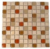 Stone Travertine and Glass Mosaic Auburn