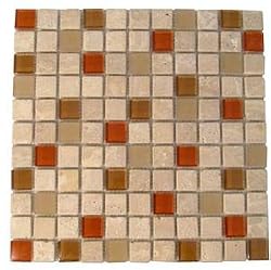 Stone Travertine and Glass Mosaic Auburn