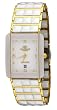 Oniss #ON318-MG Men's Classic Gold Trim Rectangular White Ceramic Watch