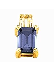 18K Yellow Gold Emerald Cut Tanzanite Pendant -- LIFETIME WARRANTY