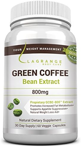 Pure Green Coffee Bean Extract - Super Strength - Fast Acting - All Natural Extreme Appetite Suppressant and Weight Loss Supplement For Maximum Results - 60 Vegetarian Capsules. Highest Grade & Quality Antioxidant For Men & Women - Best Formula For Burning Both Fat and Sugar - 100% Guaranteed By Lagrange Body Care.