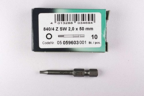 Wera Series 4 840/4 Z Sheet Metal Bit, Hexagon 2 x 50mm blade, 1/4