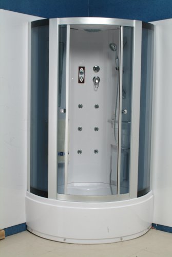 Steam room Shower enclosure Hand-held mixer Ceiling shower head & Lamp Controller for Steam/Radio/Fan etc, 6 Body Sprays Foot Massage Defogger and Muc