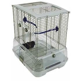 Vision Small Bird Cage S01 19x15x20in. Small Wire Single Height Blue Perches Food Water Dishes -... by Hagen