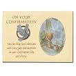Confirmation Commemorative Plaque - Descending Dove - Gold Finish - H5" x W7"