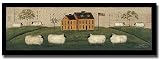 Folk Art Sheep Americana Dotty Chase Framed Art Print