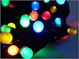 Outdoor Living : 100x MULTI COLOURED LARGE LED lights, 6.6m string, Christmas Festive, indoor outdoor