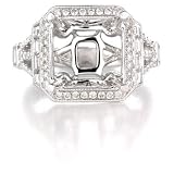 Diamond & 18k White Gold Antique Style Engagement Ring Mounting