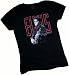 Elvis Red Guitarman Crop Sleeve Fitted Juniors T-Shirt