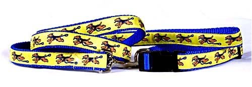 Designer Welsh Terrier Dog Leash - Red Welsh Terrier Leash- Four Feet Long - Made in USA