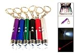 6x 2in1 Mini LED Flashlight and Laser Pointer with Keychain (AL1004)