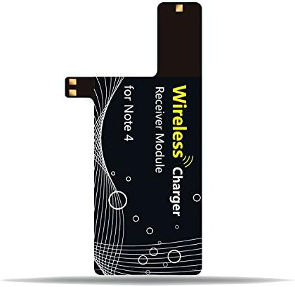 Tmvel Qi Wireless Charging Receiver Card Coil for Samsung Galaxy Note 4 - Retail Packaging - Black