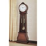 Buy Round Top Rich Brown Grandfather Clock Wood Curio Chime by Coaster Home Furnishings