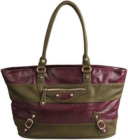 J&amp;B Womens Hobo Shoulder Handbags Shopping Tote Bags HB0119W3 (Wine Red)