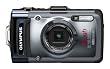 Olympus TG-1 Digitalkamera (12 Megapixel CMOS-Sensor, 4-fach opt. Zoom, 7,6 cm (3 Zoll) OLED-Display, F2,0 Objektiv, GPS, wasserdicht bis 12 m, k�lteresistent, staub-, sto� und bruchgesch�tzt) silber