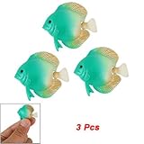 3 Pcs White Wiggling Tail Green Plastic Floating Fish Decor for Aquarium image