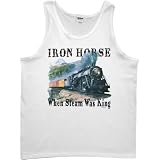 Mens Tank Top : IRON HORSE - WHEN STEAM WAS KING