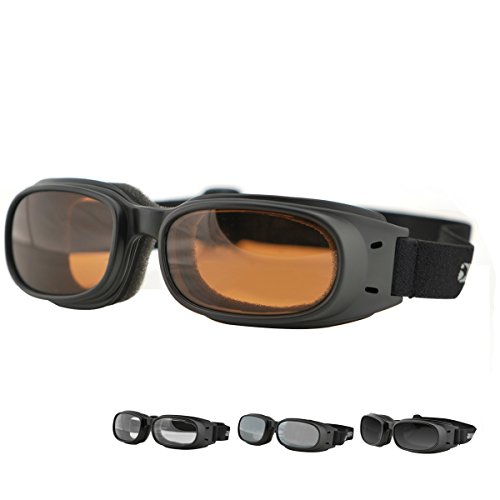 Bobster Piston Motorcycle Goggles Amber