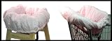 Ritzy Sitzy Shopping Cart + High Chair Cover in Pink Minky Dot & Sweet Baby Pink