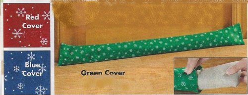 34" FESTIVE HOLIDAY SNOWFLAKE DECOR DRAFT GUARD - GREEN