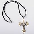 Modern Fantasy Stainless Steel Silver and Gold Cross Pendant Necklace