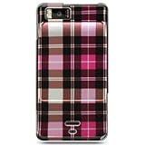 Hard Snap on Plastic With PINK CHECKERED PLAID Design Sleeve Protector Face ....