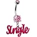 Pink Gem Dating Single Belly Ring