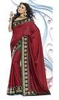 Red Foux Georgatte Saree