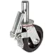 RWM Casters Locking Stem Scaffold Caster, Swivel with Lock, Rubber on Iron Wheel
