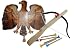 Set : Vogelschießen Vogel Adler braun natur 49 cm * 46 cm + Armbrust Kindervogelschießen Armbrust Bogenschießen Schützenkönig nostalgie Adlerschießen Klassik Set Zielscheibe Holzadler Kinder Kind Treff Spiel