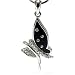 Crystal Onyx Butterfly Pendant Necklace Fashion Jewelry