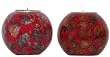 Fiberglass Laminated Mother of Pearl, Wood and Rope Decorative Tea Light Holders 4"D Set of Two