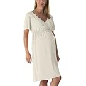 Eve Alexander Short-Sleeve Nursing Nightgown - Cream