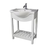 Elite Home Fashions Cavetto Collection Bathroom Vanity with Faucet Set, White