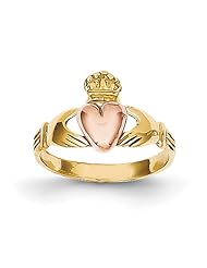14k White and yellow gold Two tone Baby Claddagh Ring