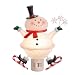6.5 Frosted and Beaded Bobble Head Ice Skating Snowman Christmas Night Light