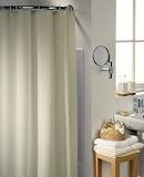 Cream Water Repellent Polyester Shower Curtain Including 12 Curtain Rings