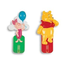 Pooh & Piglet Self Adhesive Coat Hooks