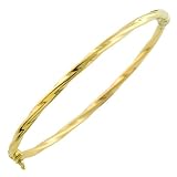 10 Karat Yellow Gold High Polish 3mm Twisted Oval Bangle
